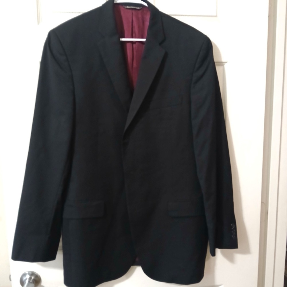 Vintage Saks Fifth Avenue Men's 100% Wool Coat 44 Large Black NWOT Overcoat